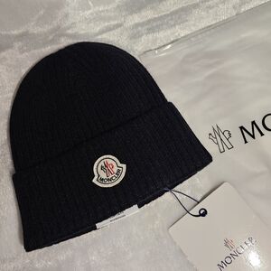 (Sold)Moncler Navy Ribbed Beanie